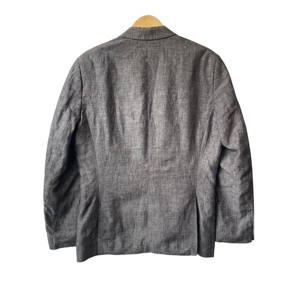 H&M Mens Linen Blazer Size 40R Gray Two Button - Picture 7 of 11